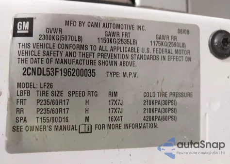 2009 Chevrolet Equinox Lt from USA, damaged, VIN 2CNDL53F196200035